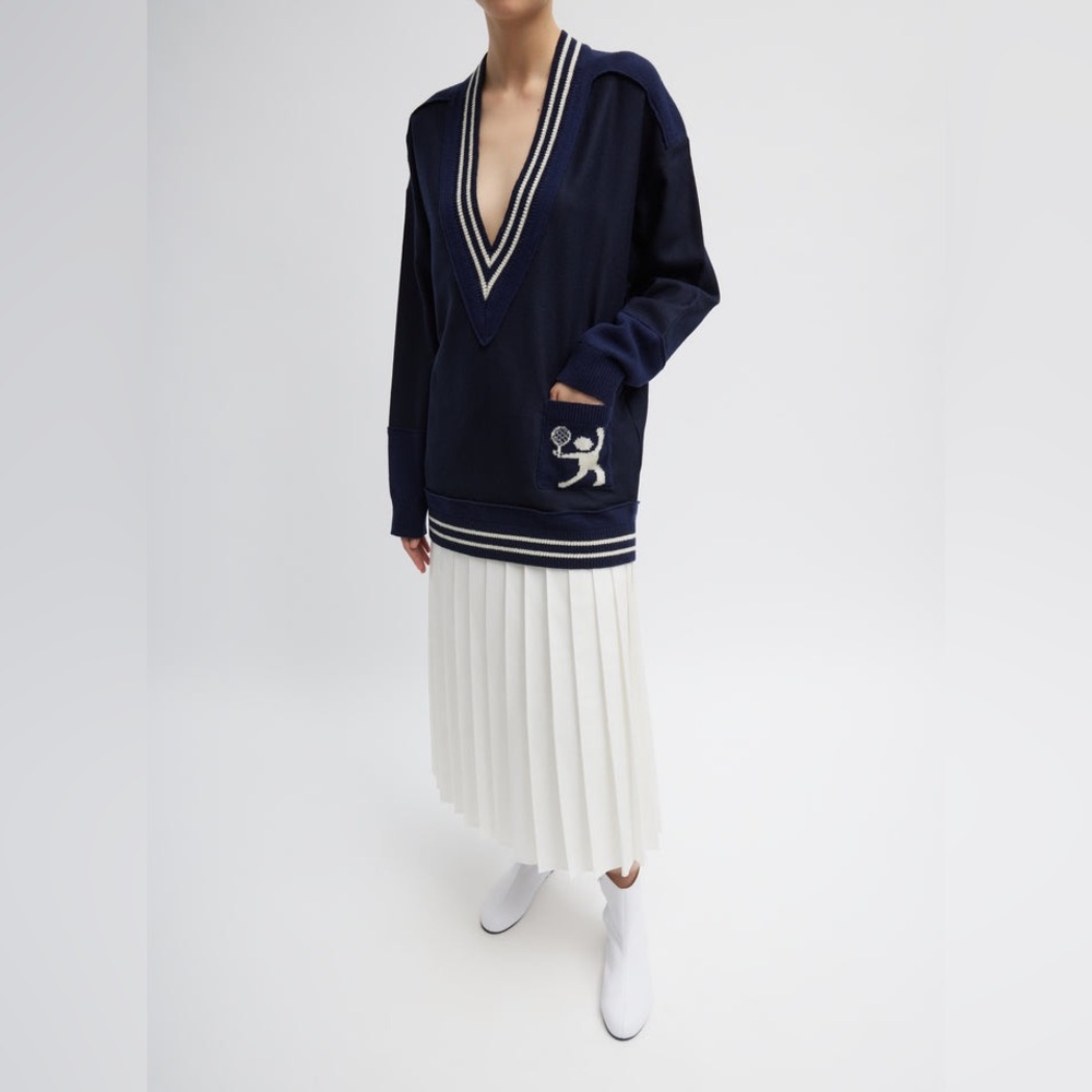 Tibi Tilden wool tennis sweater